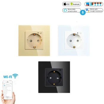 EU German WiFi Smart Wall Socket 16A Outlet Glass Panel Smart Life/Tuya Remote Control Works with Amazon Echo Alexa Google Home
EU German WiFi Smart Wall Socket 16A Outlet Glass Panel Smart Life/Tuya Remote Control Works with Amazon Echo Alexa Google Home