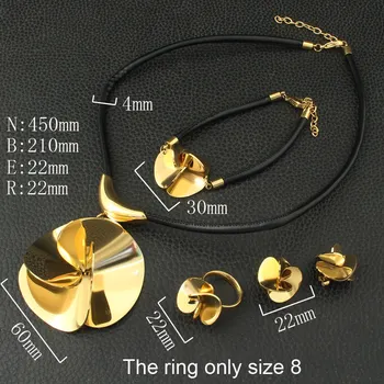 Wholesale Fashion Stainless Steel 45CM Charm Leather Necklace Big Flower Pendant And Earrings Jewelry Set For Women SEDLBHCI
Wholesale Fashion Stainless Steel 45CM Charm Leather Necklace Big Flower Pendant And Earrings Jewelry Set For Women SEDLBHCI