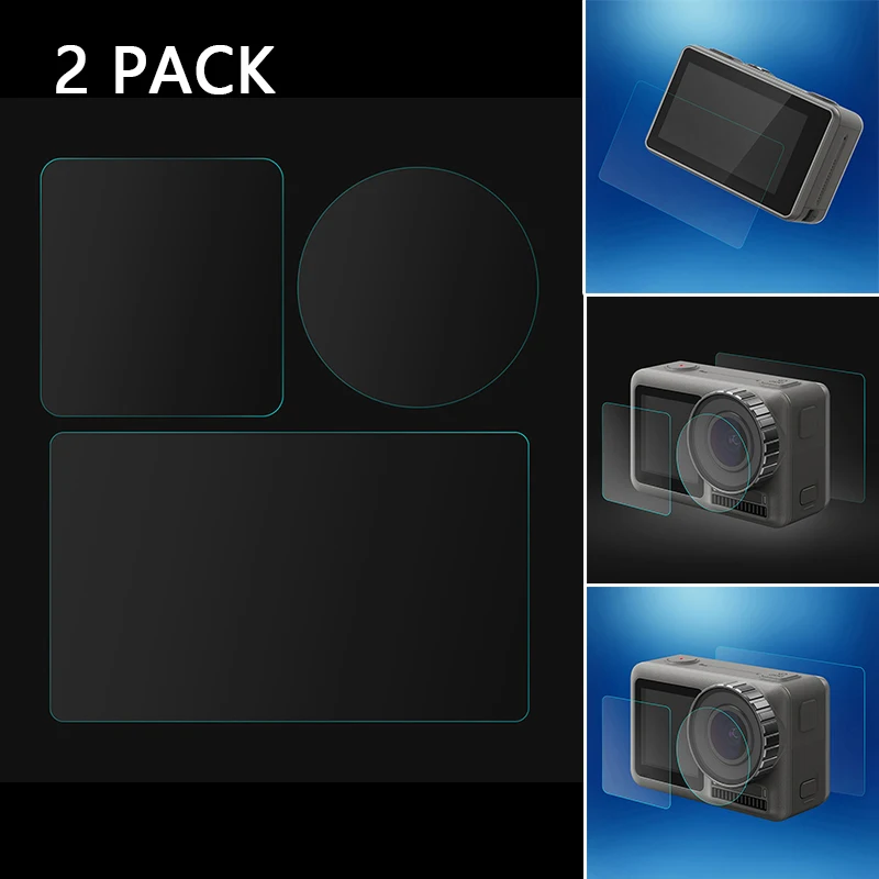 Camera Tempered Glass film Lens Accessories Cover Kit 2 pack Dual Screen For DJI OSMO Action Practical
Camera Tempered Glass film Lens Accessories Cover Kit 2 pack Dual Screen For DJI OSMO Action Practical