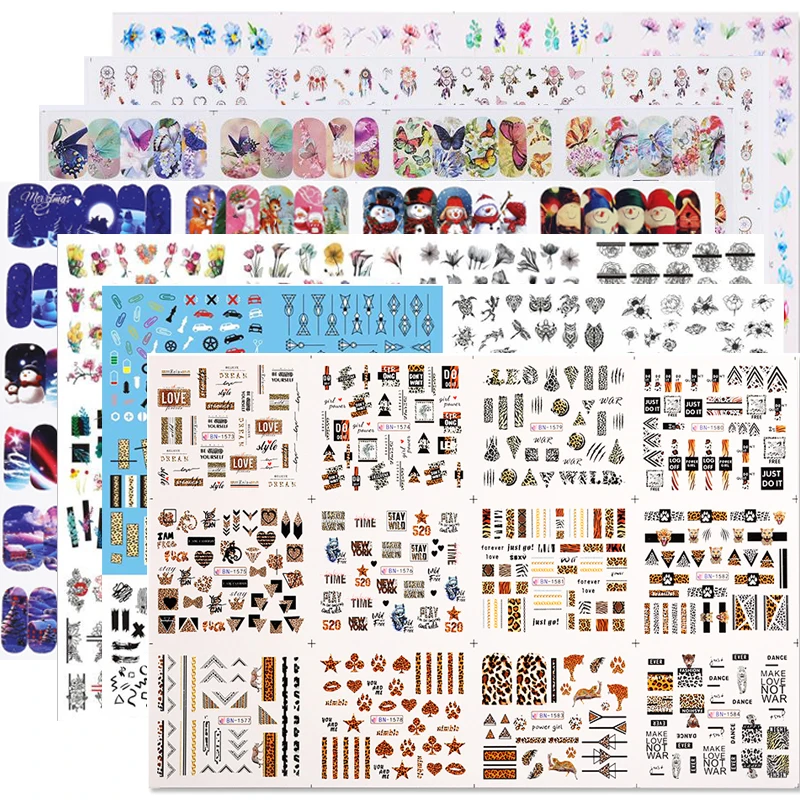 12 Designs Nail Stickers Set Snowflake Floral Geometric Nail Art Water Transfer Decals Sliders Flower Leaf Manicures Decoration
12 Designs Nail Stickers Set Snowflake Floral Geometric Nail Art Water Transfer Decals Sliders Flower Leaf Manicures Decoration