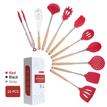 10Pcs Kitchen Utensil Set Stainless Steel Silicone Cooking Utensil Set Wooden Handle Non-stick Kitchen Accessories Cooking Tools
10Pcs Kitchen Utensil Set Stainless Steel Silicone Cooking Utensil Set Wooden Handle Non-stick Kitchen Accessories Cooking Tools