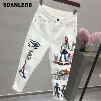 White Jeans Women's Loose Hallen Pants Summer Autumn New Fashion High-waist Elastic Nine-minute Denim Pants Students Trousers
White Jeans Women's Loose Hallen Pants Summer Autumn New Fashion High-waist Elastic Nine-minute Denim Pants Students Trousers