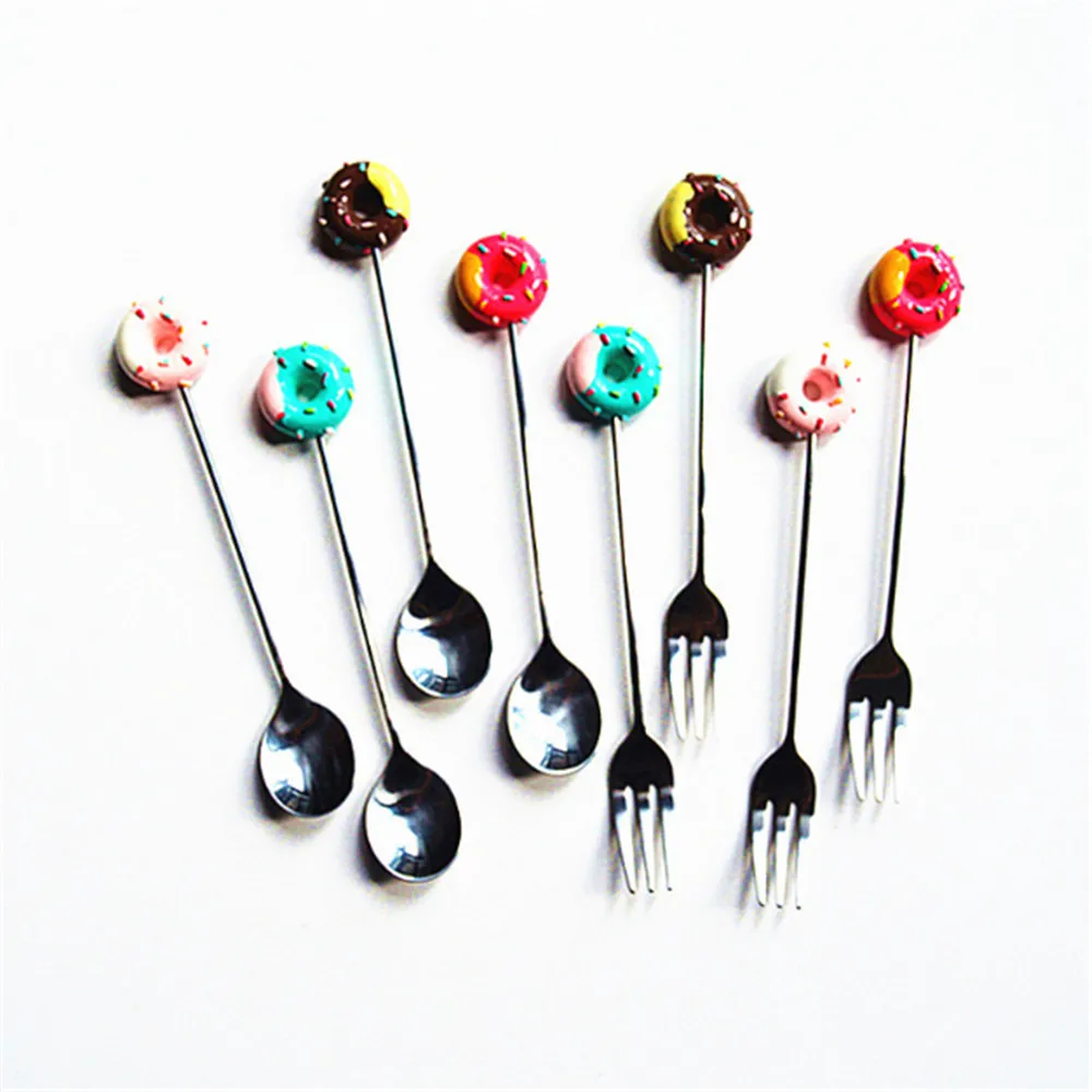 Donut Cute Spoon Stainless Steel Doughnut Dessert Spoon Fork Coffee Ice Cream Candy Spoon Kitchen Flatware Baby Kids Dinnerware
Donut Cute Spoon Stainless Steel Doughnut Dessert Spoon Fork Coffee Ice Cream Candy Spoon Kitchen Flatware Baby Kids Dinnerware