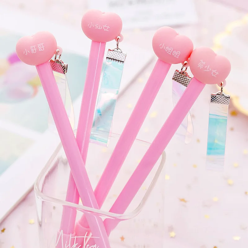 Korean Creative Love Letter Laser Ribbon Neutral Pen Lovely Pink Girl Heart Water Pen Office Signature Pen Stationery 
Korean Creative Love Letter Laser Ribbon Neutral Pen Lovely Pink Girl Heart Water Pen Office Signature Pen Stationery
