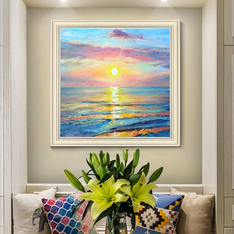 European-style hand-painted Oil Paintings Sunrise American Landscape Mural Light Luxury Modern Simple European Decorative Painti
European-style hand-painted Oil Paintings Sunrise American Landscape Mural Light Luxury Modern Simple European Decorative Painti