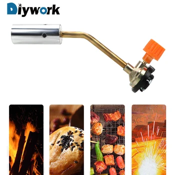 

DIYWORK Portable Hand Ignition Camping BBQ Tool Flamethrower Burner Welding Torch Equipment Flame Gun Butane Gas Blow Torch