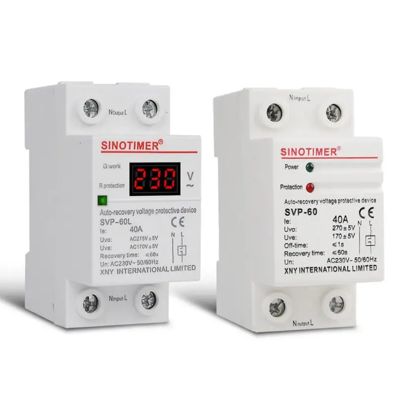 230V AC 40A Auto Recovery Reconnect Circuit Breaker Digital Din Rail Overvoltage Undervoltage Protector with Voltmeter Display
230V AC 40A Auto Recovery Reconnect Circuit Breaker Digital Din Rail Overvoltage Undervoltage Protector with Voltmeter Display