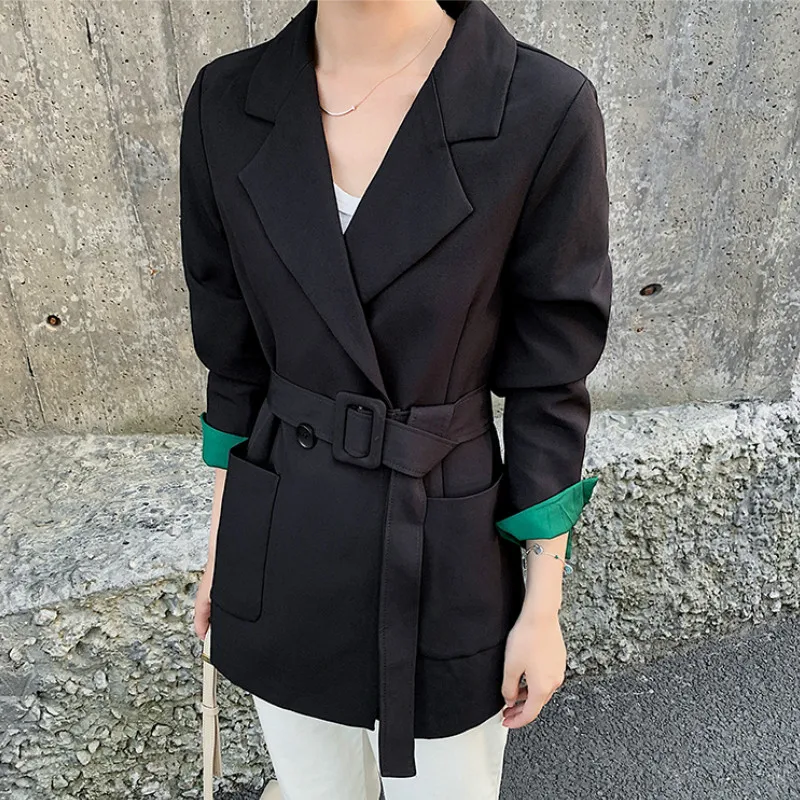Chic England Women Blazer One Button 2020 New Spring Sashes Jacket Fashion Office Ladies Suits Black Coat Female Korean Blazers
Chic England Women Blazer One Button 2020 New Spring Sashes Jacket Fashion Office Ladies Suits Black Coat Female Korean Blazers
