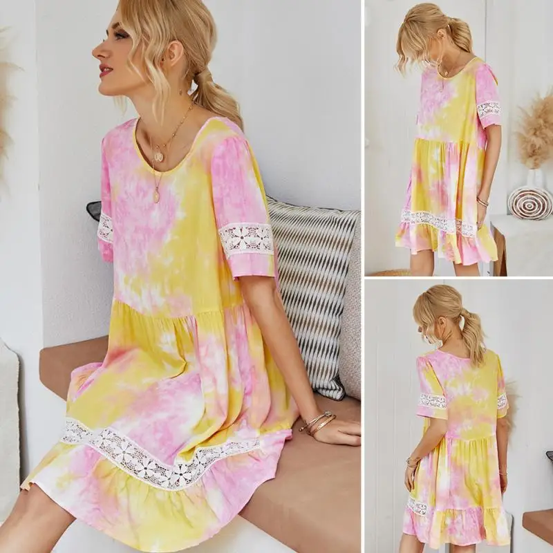 New Fashion Women's Dress Holiday Basic Irregular Tie Dye Pleated Jacquard Dresses Spring And Summer Cotton Blend Woman Dress
New Fashion Women's Dress Holiday Basic Irregular Tie Dye Pleated Jacquard Dresses Spring And Summer Cotton Blend Woman Dress
