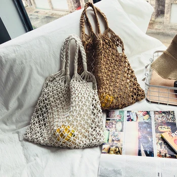 Hollow Out Straw Bag Women Shoulder Bags Hand-woven Straw Handbags Females Holiday Fish Net Beach Bag Women Rattan Woven Totes
Hollow Out Straw Bag Women Shoulder Bags Hand-woven Straw Handbags Females Holiday Fish Net Beach Bag Women Rattan Woven Totes