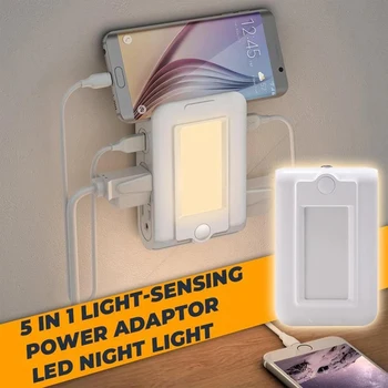 Dual USB Charging Socket Smart LED Night Light 4 In 1 Inductive Power Adapter Bedroom Night Light
Dual USB Charging Socket Smart LED Night Light 4 In 1 Inductive Power Adapter Bedroom Night Light