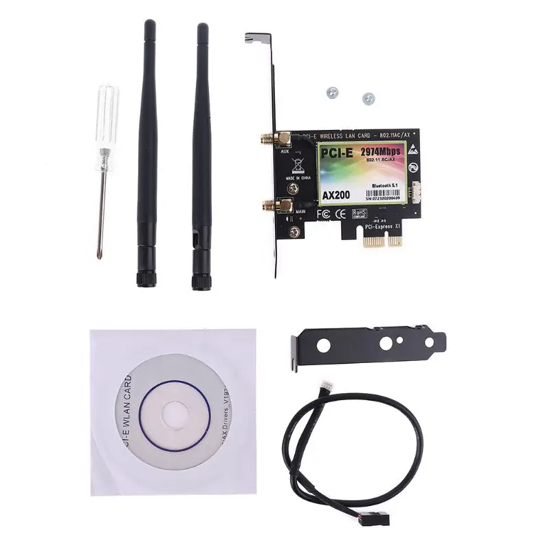 Wireless Dual Band MINI PCI-E to AX200 Express Adapter WiFi Net Card Wifi 6 card
Wireless Dual Band MINI PCI-E to AX200 Express Adapter WiFi Net Card Wifi 6 card