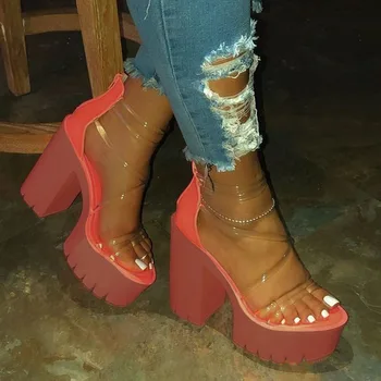 Orange Women Sandals Pvc See-Through Transparent 2020 Summer Ultra-High Heel Open Toes Female Women Shoes 
Orange Women Sandals Pvc See-Through Transparent 2020 Summer Ultra-High Heel Open Toes Female Women Shoes