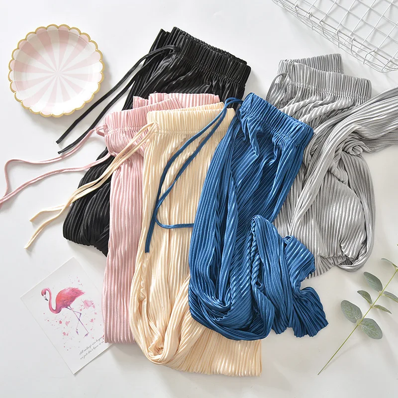 Underwear Japanese-style 2019 Spring And Summer Pleated Slimming Paper Sheet People Pleated Loose Pants Straight-leg Pants Women
Underwear Japanese-style 2019 Spring And Summer Pleated Slimming Paper Sheet People Pleated Loose Pants Straight-leg Pants Women