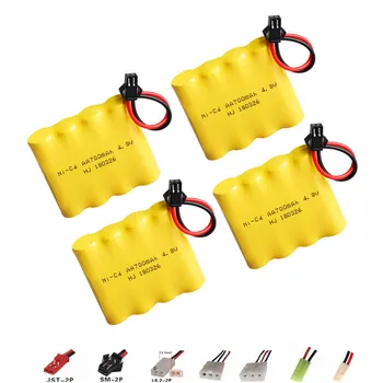 

Rechargeable 4.8V 700mAh Ni-Cd AA Battery Pack For RC Toys Electric Car Boat Gun Spare Parts SM-2P Plug Nicd 4.8 V Volt Bateria