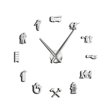 כבאי אהבת Diy ענק קיר שעון אש מחלקת משרד גדול שעון שעון כיבוי אש הצלת מתנדב גרזן ברז ציוד(China)