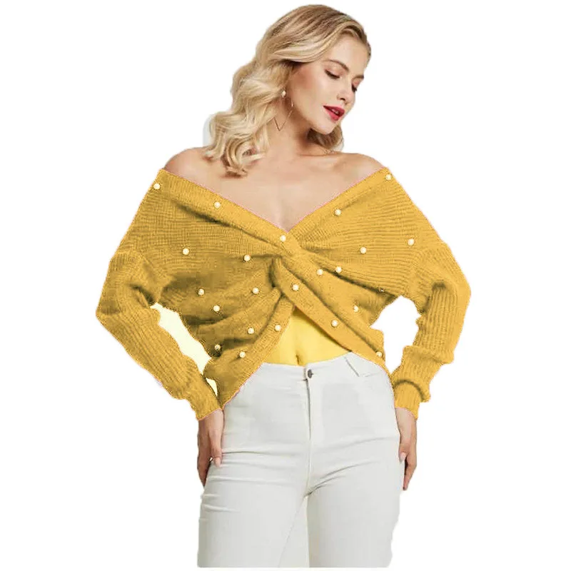 Loose backless beading knitted pullover sweater European back irregular cross Loose open backless beading knitted pullover
Loose backless beading knitted pullover sweater European back irregular cross Loose open backless beading knitted pullover