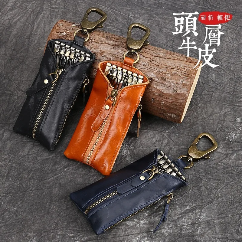 Zipper Multi-Function Leather Key Bag Custom Cool Retro Storage Bag Casual Waist Hanging Hand Car Key Bag key wallet leather
Zipper Multi-Function Leather Key Bag Custom Cool Retro Storage Bag Casual Waist Hanging Hand Car Key Bag key wallet leather