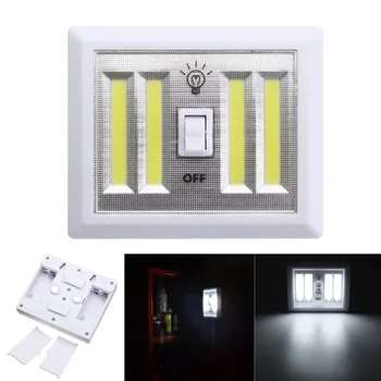 Jiguoor Battery Powered 4 COB LED Switch Night Light Wall Lamp For Kitchen Cabinet Garage Closet Camp Emergency Lamp
Jiguoor Battery Powered 4 COB LED Switch Night Light Wall Lamp For Kitchen Cabinet Garage Closet Camp Emergency Lamp