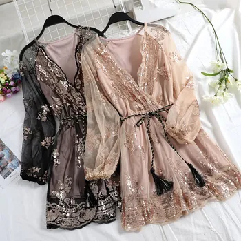 2019 Women Embroidery Sequined Rompers Solid V-Neck Sashes Long Sleeve Jumpsuit Chic High Waist Club Overalls Vestidos
2019 Women Embroidery Sequined Rompers Solid V-Neck Sashes Long Sleeve Jumpsuit Chic High Waist Club Overalls Vestidos