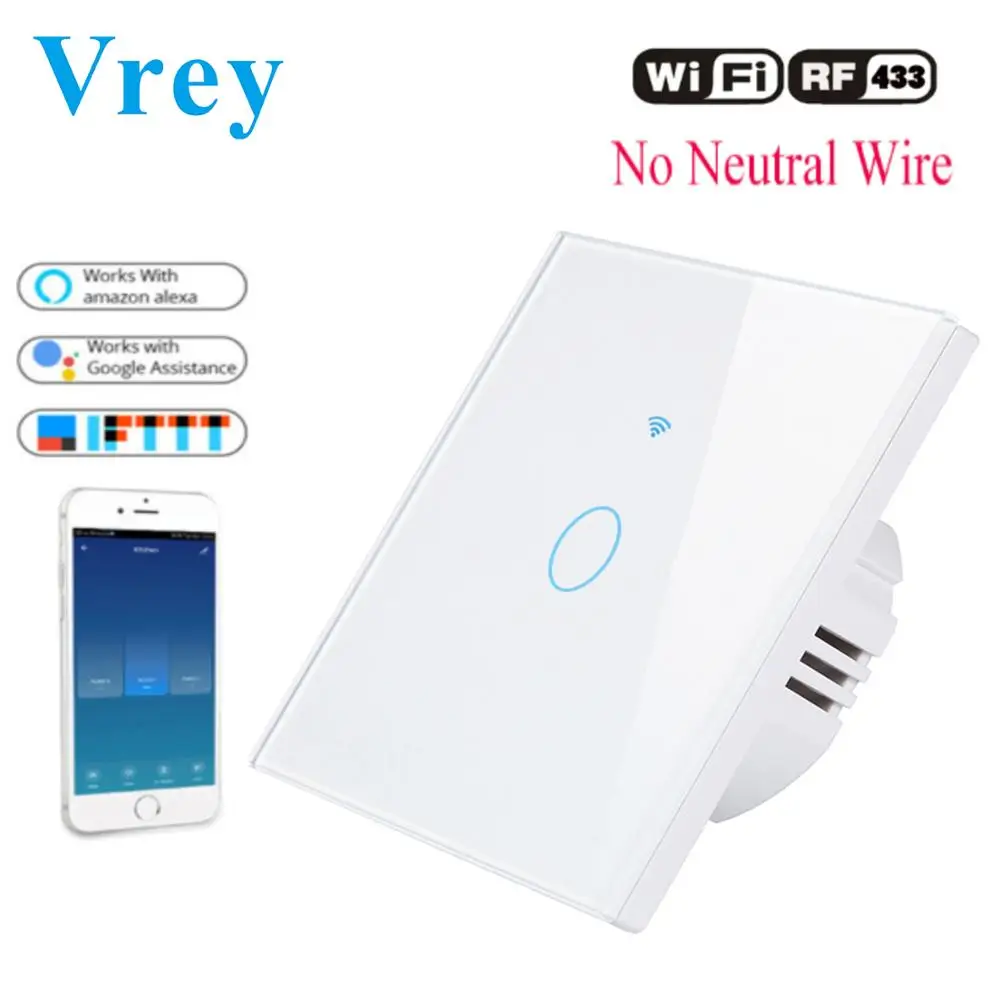 VREY WiFi Smart Touch Switch100V-240v Wall Touch Screen Switch Suppor Remote Control single firewire Crystal Glass Switch Panel
VREY WiFi Smart Touch Switch100V-240v Wall Touch Screen Switch Suppor Remote Control single firewire Crystal Glass Switch Panel