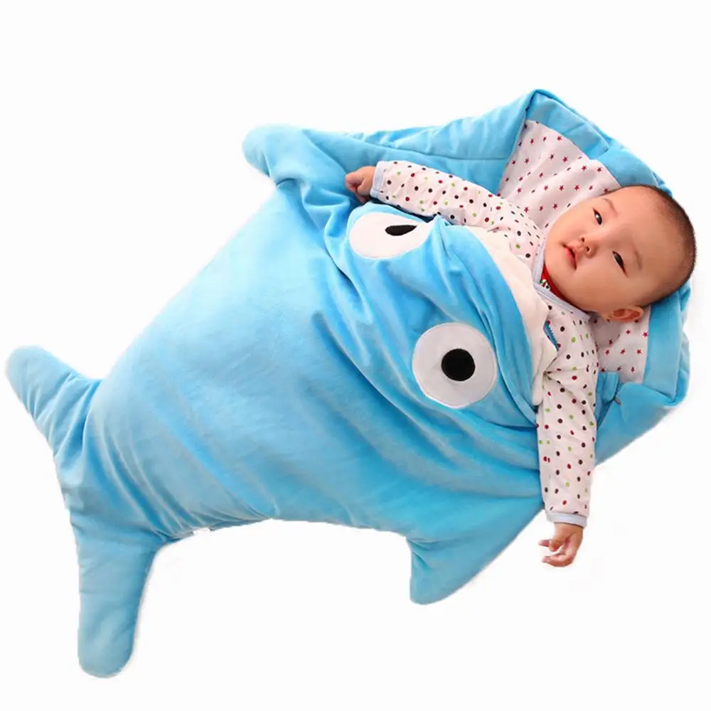 

Infant Sleeping Bag Cute Cartoon Shark Babies Sleep Bag Soft Thick Winter Infant Blanket Kids Warm Swaddle