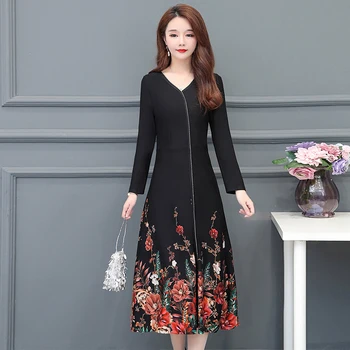 Fashion Printed Long-sleeved Dress for Women Long Section Dress 2020 New Women's Knee-length Dress Natural Spring
Fashion Printed Long-sleeved Dress for Women Long Section Dress 2020 New Women's Knee-length Dress Natural Spring