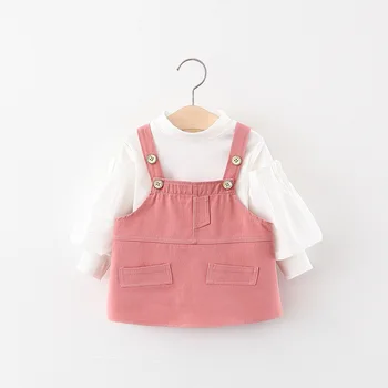 2020 children's clothing wholesale autumn bubble sleeve top with strap skirt 2 piece set new children's suit
2020 children's clothing wholesale autumn bubble sleeve top with strap skirt 2 piece set new children's suit
