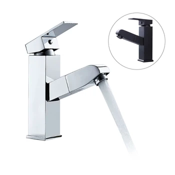 High-Quality Water Faucet Freedom Pull Design Cold/Hot Mixer Basin Sink Tap Single Hole Home For Bathroom Kitchen Dropshipping