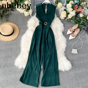 2020 Fashion Slim Office V Neck Summer Tank Full Length Jumpsuit Casual Women Sleeveless Elegant Playsuit High Waist Tie Romper 
2020 Fashion Slim Office V Neck Summer Tank Full Length Jumpsuit Casual Women Sleeveless Elegant Playsuit High Waist Tie Romper