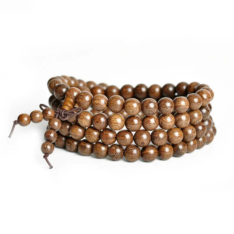 

Tibetan Buddhism 108 Gold sandalwood Prayer beads Mala Necklace