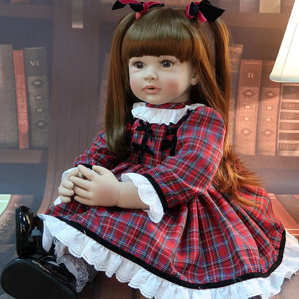 24 Inch High Quality Reborn Toddler Princess Girl Doll Red plaid skirt Lifelike Baby Bonecas Silicone Dolls toy gift
24 Inch High Quality Reborn Toddler Princess Girl Doll Red plaid skirt Lifelike Baby Bonecas Silicone Dolls toy gift