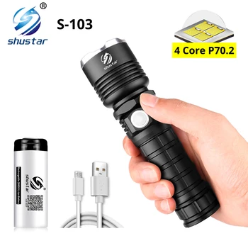 Powerful XHP70 LED Flashlight Waterproof LED Torch Support zoom 5 lighting modes Powered by 18650 or 26650 battery For outdoor
Powerful XHP70 LED Flashlight Waterproof LED Torch Support zoom 5 lighting modes Powered by 18650 or 26650 battery For outdoor