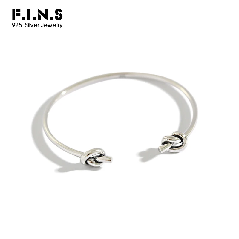 F.I.N.S Classic Korea S925 Sterling Silver Open Bangle Retro Old Handmade Double Rope Knot Female Bracelet Silver Fine Jewelry
F.I.N.S Classic Korea S925 Sterling Silver Open Bangle Retro Old Handmade Double Rope Knot Female Bracelet Silver Fine Jewelry