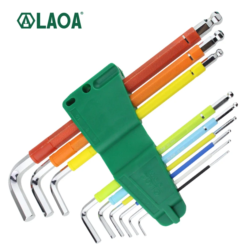 LAOA 9PCS Colorful Hex Wrench Set Two End with Ball Head or Torx Head Combination Hexagonal Screwdriver Mini Handtools
LAOA 9PCS Colorful Hex Wrench Set Two End with Ball Head or Torx Head Combination Hexagonal Screwdriver Mini Handtools