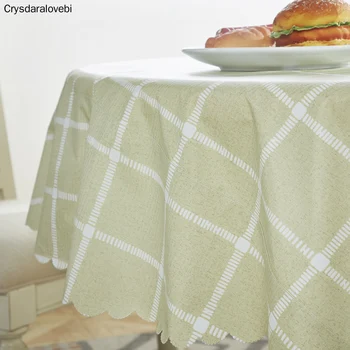 Simple Plaid Pattern Round Table Cloth Waterproof PVC Tablecloth Home Dining Table Cover for Kithchen Room Oilproof Washable
Simple Plaid Pattern Round Table Cloth Waterproof PVC Tablecloth Home Dining Table Cover for Kithchen Room Oilproof Washable