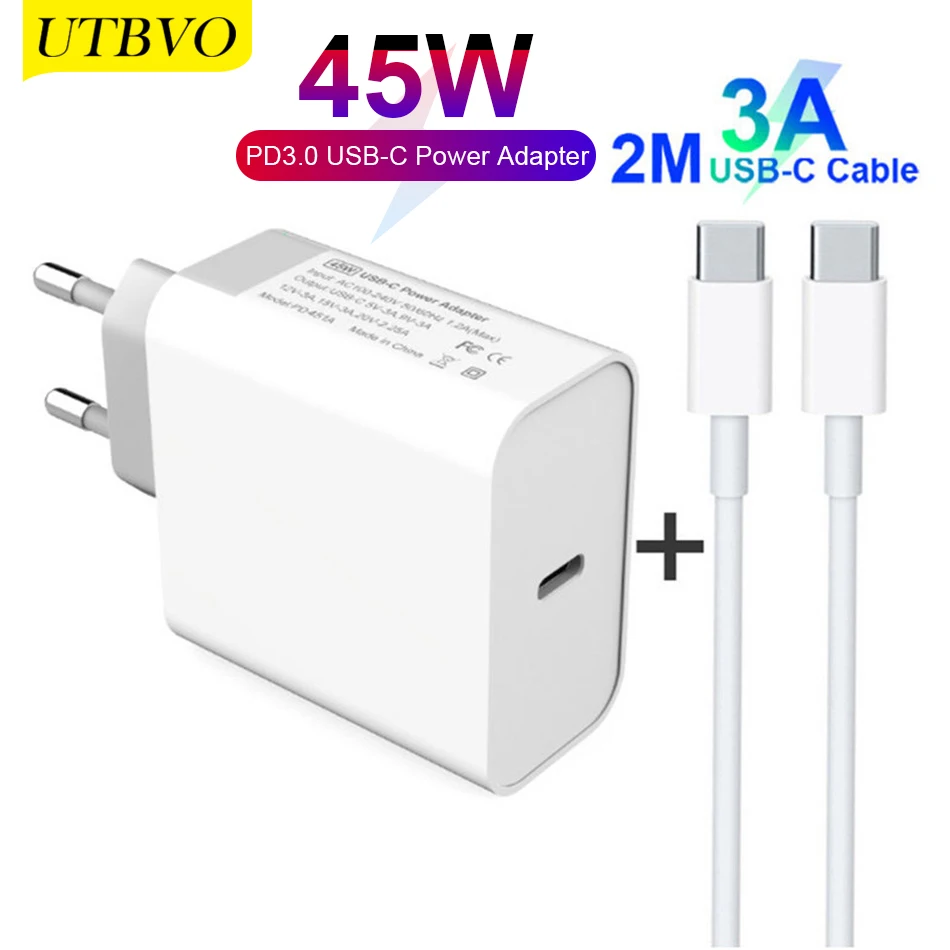 UTBVO 45W PD USB C Charger Type-C Power Delivery Adapter for iPhone 12, MacBook, Dell Xps 15 13, iPad Pro 2018, Nintendo Switch
UTBVO 45W PD USB C Charger Type-C Power Delivery Adapter for iPhone 12, MacBook, Dell Xps 15 13, iPad Pro 2018, Nintendo Switch