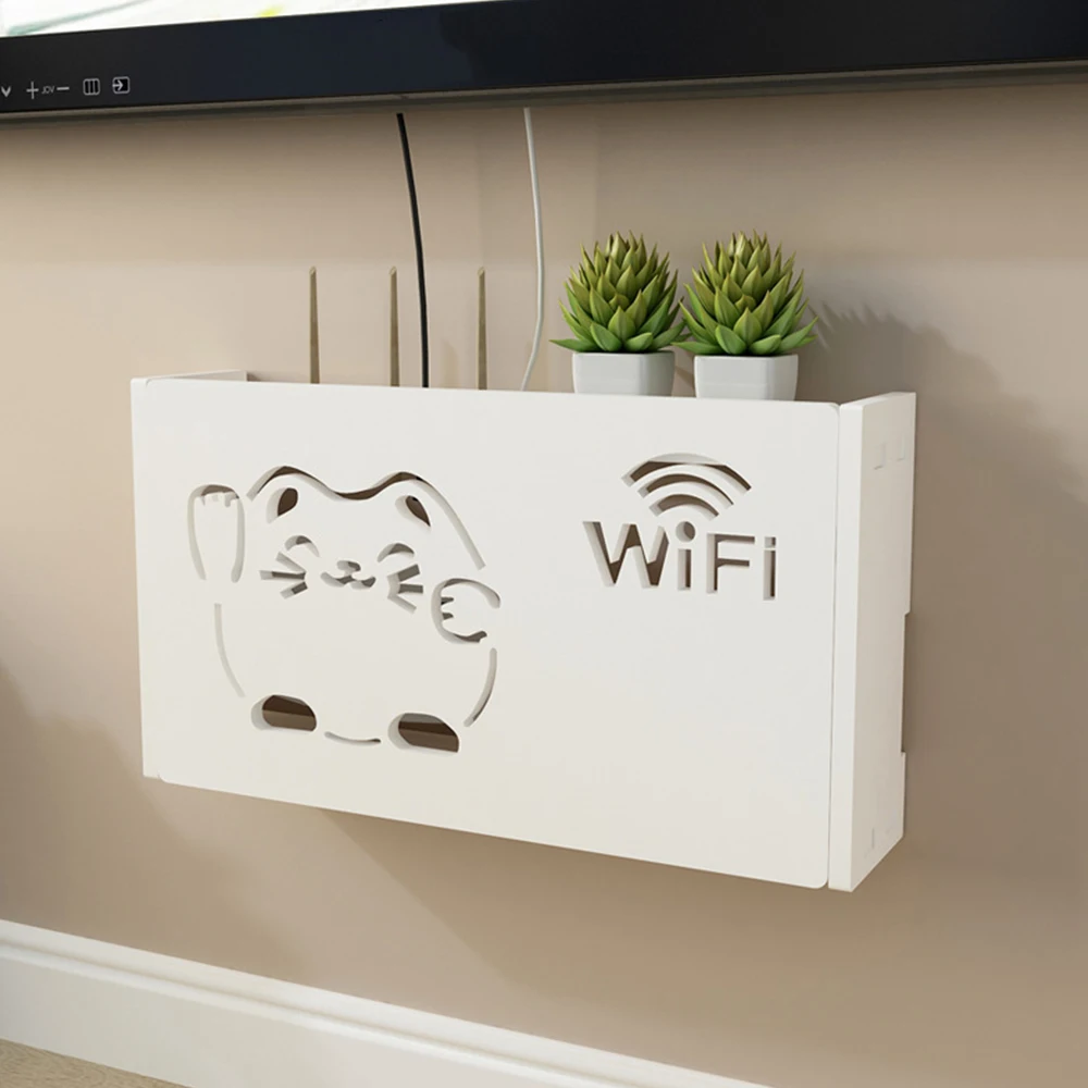 New Junejour White Wifi Router Storage Boxes Cable Power Plug Wire Wall Mounted Shelf Storage Rack 1PC
New Junejour White Wifi Router Storage Boxes Cable Power Plug Wire Wall Mounted Shelf Storage Rack 1PC