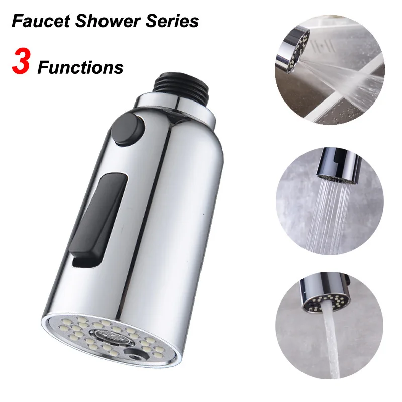 Chrome Pull-out Kitchen Faucet Aerator Accessory Trumpet-shaped Button Switch 3 Function Shower Nozzle
Chrome Pull-out Kitchen Faucet Aerator Accessory Trumpet-shaped Button Switch 3 Function Shower Nozzle