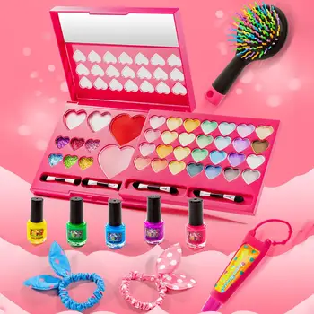 Kids Girls Cosmetics Princess Makeup Box Set Toys Pretend Play Makeup Kit Safe Non-toxic For Children Gift Travel Bag Beauty Toy 
Kids Girls Cosmetics Princess Makeup Box Set Toys Pretend Play Makeup Kit Safe Non-toxic For Children Gift Travel Bag Beauty Toy