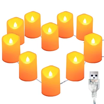 Electronic Flameless Led Candle Remote Light String 10 Led Candles Led String Light USB Battery For Marriage Wedding Decoration
Electronic Flameless Led Candle Remote Light String 10 Led Candles Led String Light USB Battery For Marriage Wedding Decoration