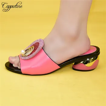 Nice lady high heel slippers elegant coral shoes with stones for lady 88-37 Heel Height 5.5CM
Nice lady high heel slippers elegant coral shoes with stones for lady 88-37 Heel Height 5.5CM