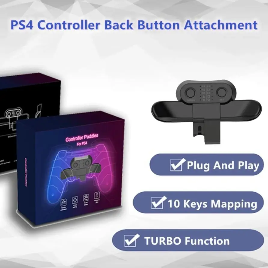 PS4 Controller Back Button Attachment Back Key Extender PS4 Handle LED Lighting Mapping Turbo Joystick Rear Key Game Accessories
PS4 Controller Back Button Attachment Back Key Extender PS4 Handle LED Lighting Mapping Turbo Joystick Rear Key Game Accessories