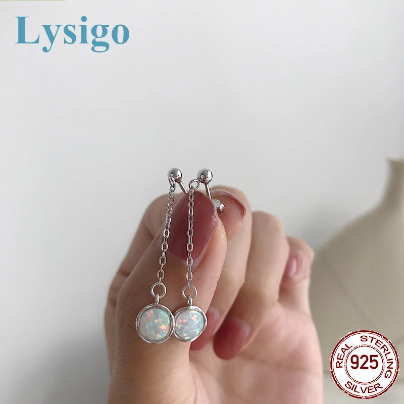 Lysigo New Fashion Earrings Jewelry Silver Opal Stud Earrings 925 Sterling Silver Opal Round Stud Earrings for Women Lady
Lysigo New Fashion Earrings Jewelry Silver Opal Stud Earrings 925 Sterling Silver Opal Round Stud Earrings for Women Lady