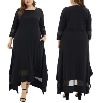 Fashion Dress Women's Plus Size Solid Color Women Mesh Patchwork 3/4 Sleeve Maxi Dress with Pockets(Nylon, Polyester, Spandex)
Fashion Dress Women's Plus Size Solid Color Women Mesh Patchwork 3/4 Sleeve Maxi Dress with Pockets(Nylon, Polyester, Spandex)