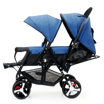 

Twin Baby Stroller Can Sit Lying Lightweight Pram Folding Travel System Two Babies Double Stroller Cart Buggy Pushchair 1 M~4 Y