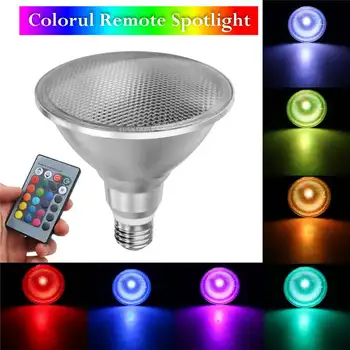 

AC85-265V E27 LED Spotlight RGB Bulb Dimmable Magic Stage Light 20W PAR38 20W Light Outdoor Flood Light Bulb with Remote Control