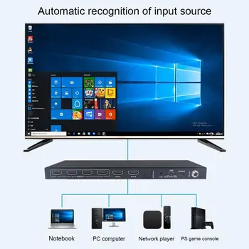 4K HDMI Matrix Switch with Scale/ARC/EDID4 Function 18G Ultra HD with Arc Supports Upto 4K @ 60Hz & 1080P IR Audio Extractor
4K HDMI Matrix Switch with Scale/ARC/EDID4 Function 18G Ultra HD with Arc Supports Upto 4K @ 60Hz & 1080P IR Audio Extractor