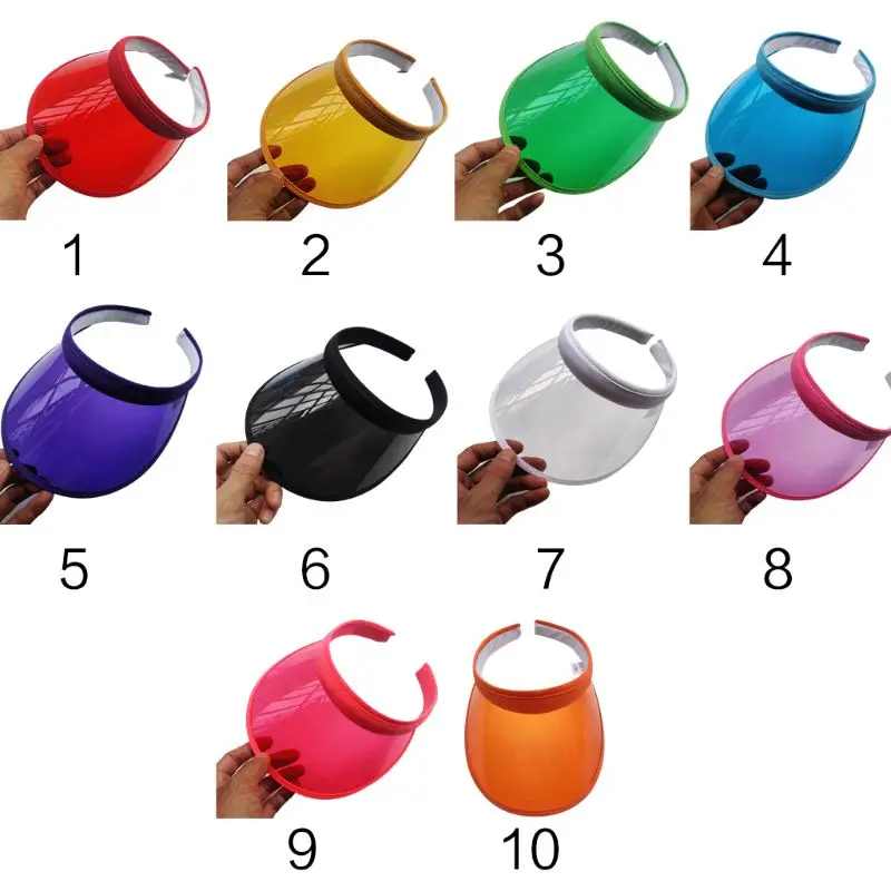 Women Unisex Summer Sweet Candy Color UV Protection Open Top Sun Visor Hat Transparent PVC Plastic Wide Brim Clip-On Beach Cap
Women Unisex Summer Sweet Candy Color UV Protection Open Top Sun Visor Hat Transparent PVC Plastic Wide Brim Clip-On Beach Cap