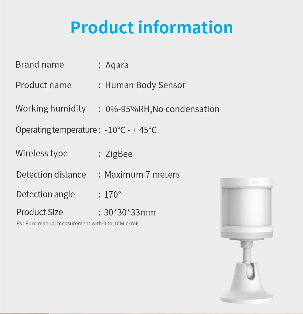 Aqara Motion Sensor Human Body Sensor Movement ZigBee Wireless Connection For Alarm System For Homekit Xiaomi mijia APP Aqara Motion Sensor Human Body Sensor Movement ZigBee Wireless Connection For Alarm System For Homekit Xiaomi mijia APP